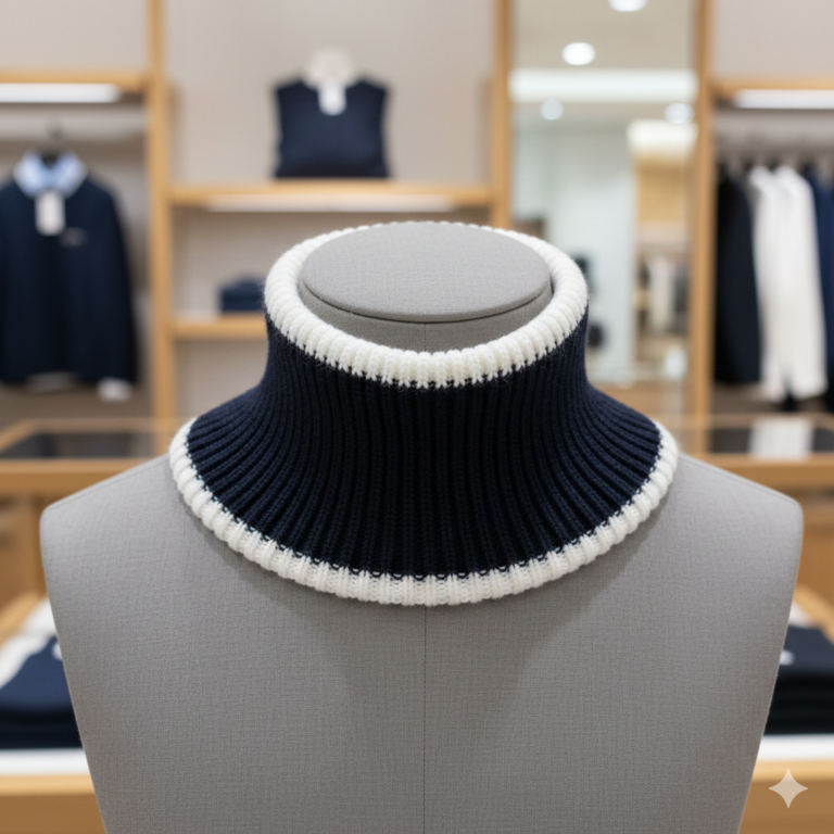 Gola Marinho com friso Branco