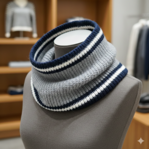 Gola Cinza com frisos Marinho e Branco